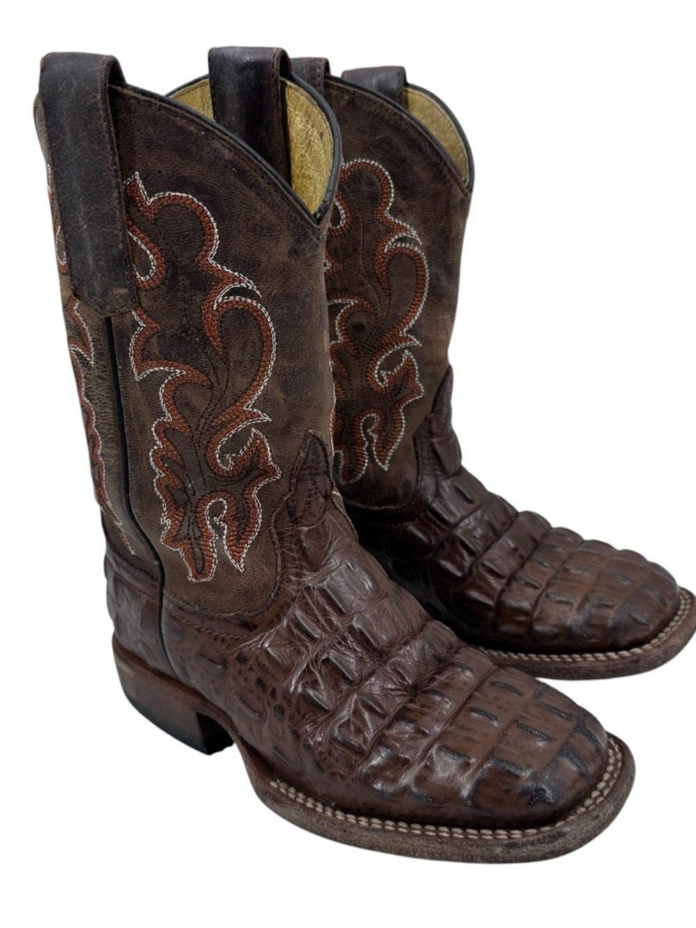 HORSE POWER Boys Boots Nile Croc Print Western Leather